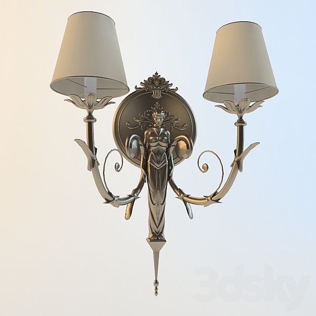 Sconce with a girl 3ds Max - thumbnail 1