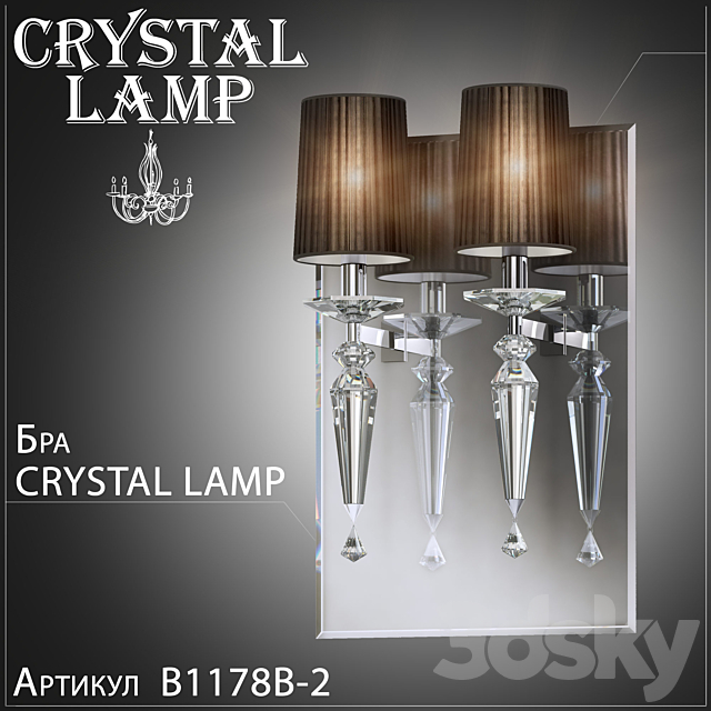 Sconces Crystal Lamp Falcetto B1178B-2 3DSMax File - thumbnail 1