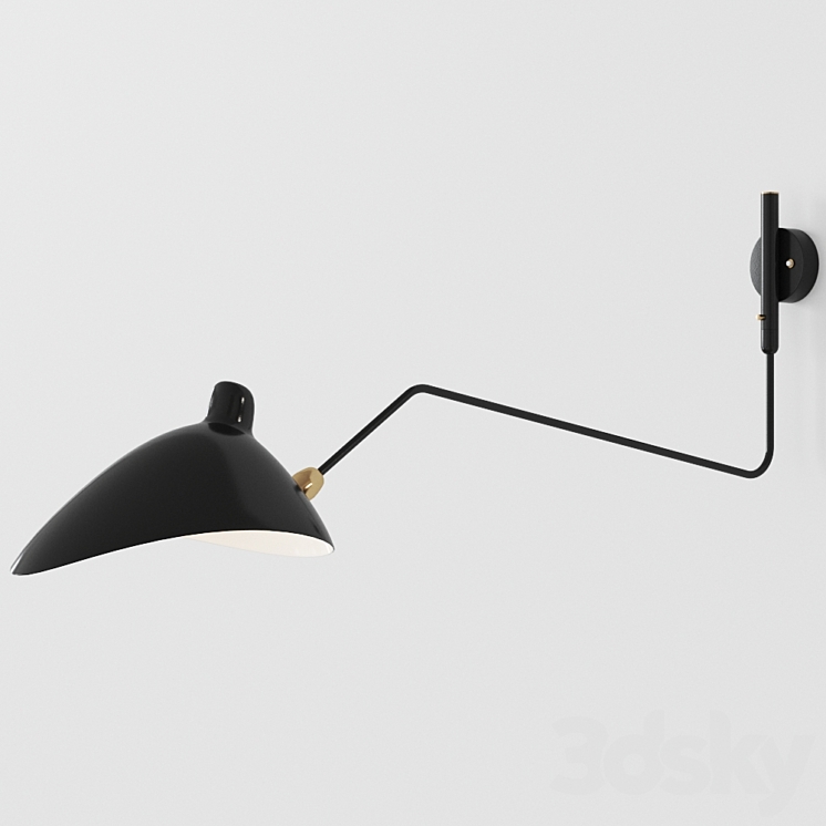 Serge Mouille AP1BC Wall Lamp Sconce 3DS Max Model - thumbnail 2