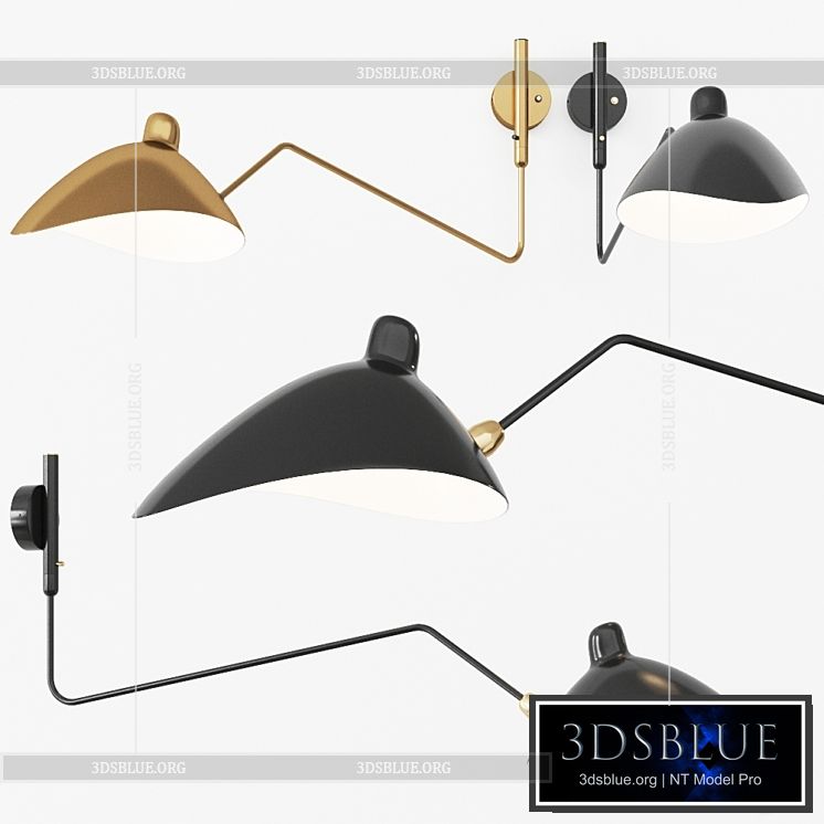 Serge Mouille AP1BC Wall Lamp Sconce 3DS Max - thumbnail 3