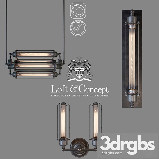 Series Loft Industrial Edison Cage 3dsmax Download - thumbnail 1