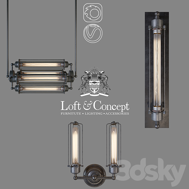 Series Loft Industrial Edison Cage 3DSMax File - thumbnail 1