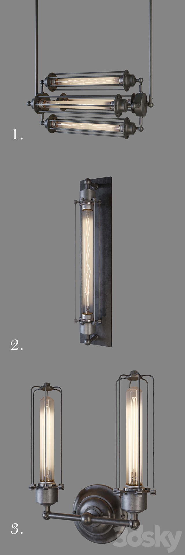 Series Loft Industrial Edison Cage 3DSMax File - thumbnail 2