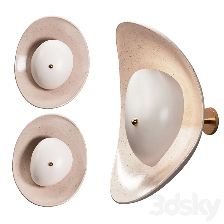 Set of 2 Free Form Wall Sconces by Elsa Foulon 3DS Max Model - thumbnail 1