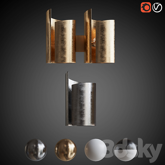 Set sconces and table lamp PITTORE 3DS Max Model - thumbnail 3