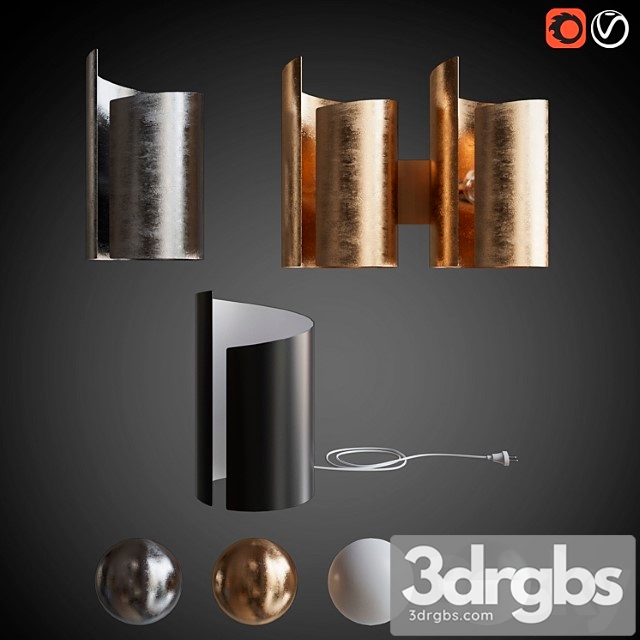 Set Sconces and Table Lamp Pittore 3dsmax Download - thumbnail 1