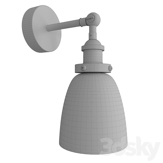 Smoke Glass cloche Wall Lamp 3ds Max - thumbnail 2