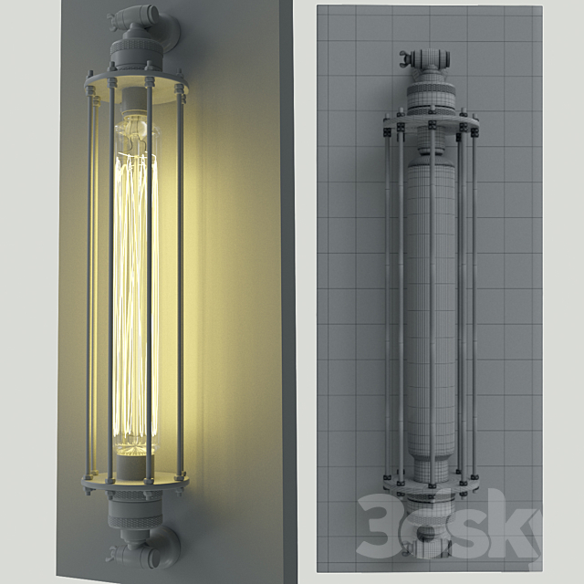 Steampunk lamp 3ds Max - thumbnail 2