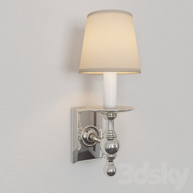 Studio Classic Single Sconce in Polished Nickel by Visual Comfort SL2815PN 3DS Max Model - thumbnail 2