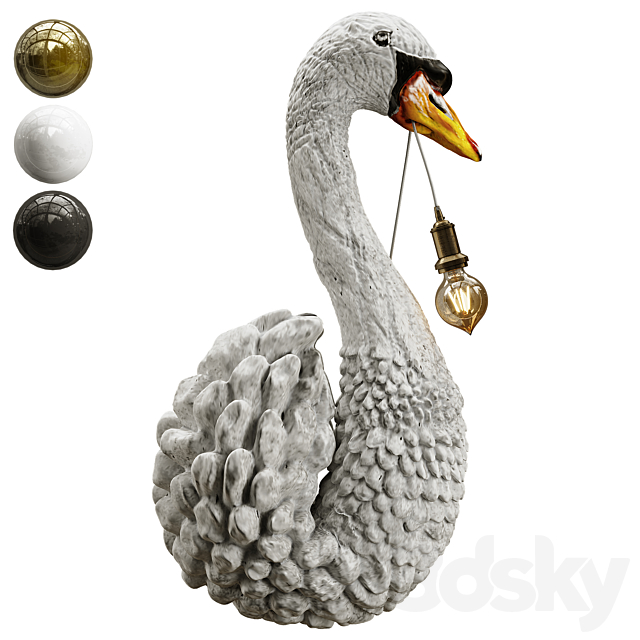 Swan Wall Light 3DSMax File - thumbnail 1