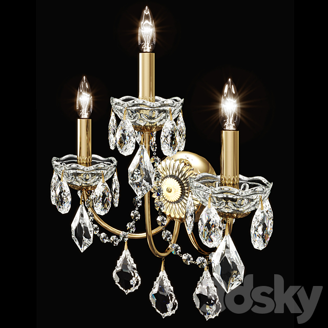 Swarovski Schonbek 1703 sconce 3DS Max Model - thumbnail 2