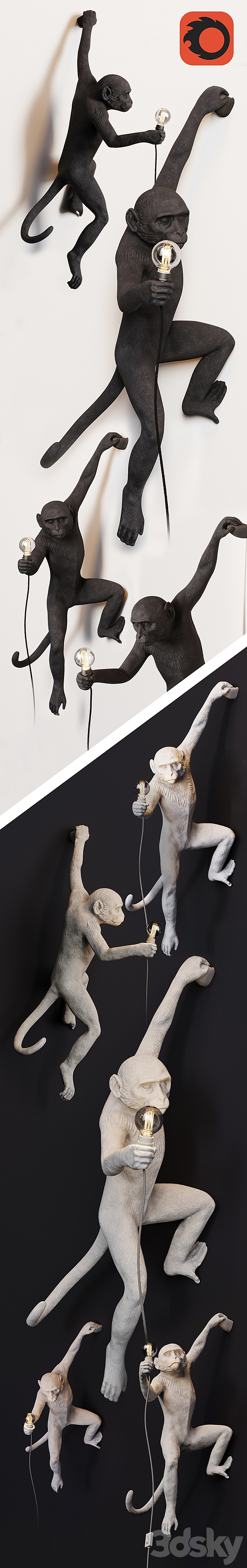 The Monkey Lamp Hanging Version 3DS Max Model - thumbnail 2