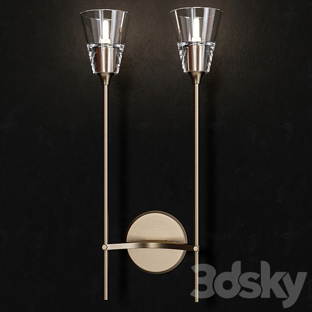 TORCHE DE VERRE DOUBLE SCONCE 3DSMax File - thumbnail 1