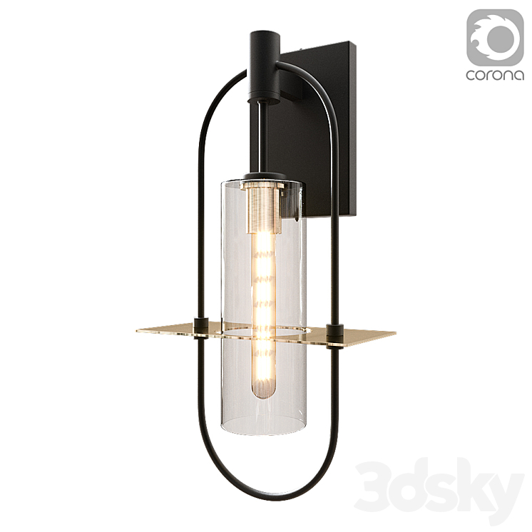 Troy lighting \\ Wall sconce \\ SMYTH B6393-CE 3DS Max Model - thumbnail 1