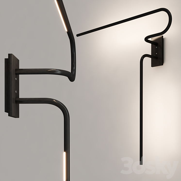 Tube Wall Light and Sconce 3DS Max - thumbnail 2