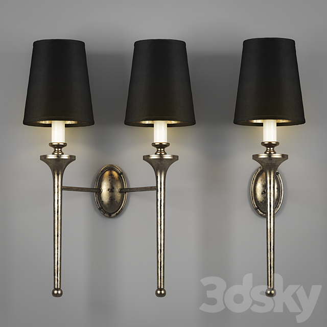 Twin Grosvenor Wall Light 3DS Max Model - thumbnail 1