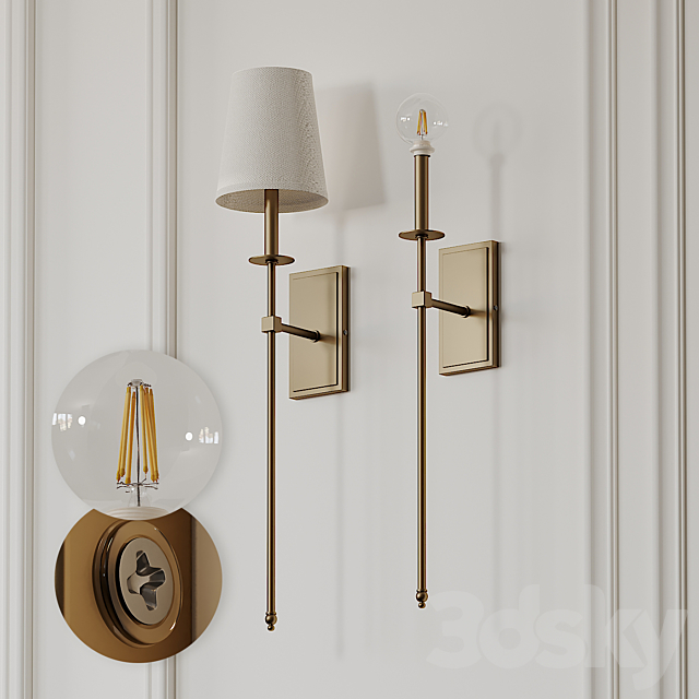 Tyrone 1-Light Wallchiere Wall Sconce 3DSMax File - thumbnail 2