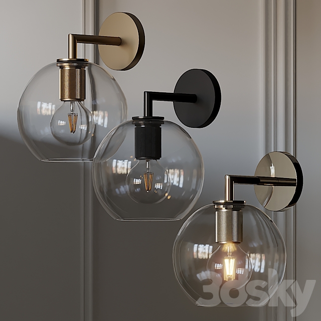 Utilitaire Globe Shade Single Sconce 3 Type Materials 3DSMax File - thumbnail 1