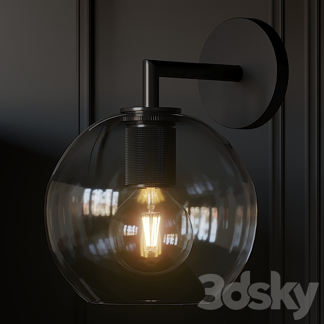 Utilitaire Globe Shade Single Sconce 3 Type Materials 3DSMax File - thumbnail 2