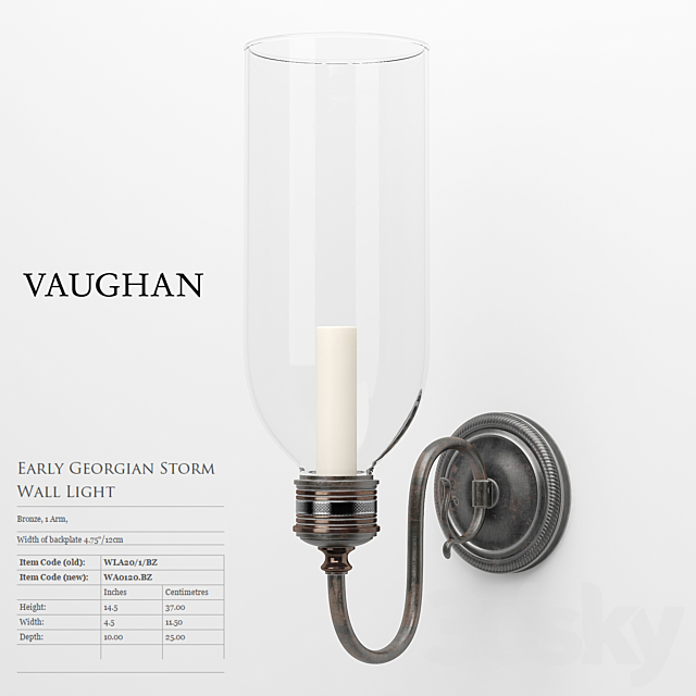 VAUGHAN – Early Georgian Storm Wall Light 3ds Max - thumbnail 1