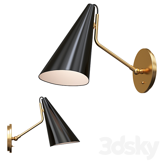 Vc Light Clemente Wall Lamp in Black 3DSMax File - thumbnail 1