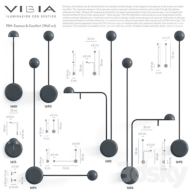 Vibia Pin (wall set) 3DSMax File - thumbnail 1