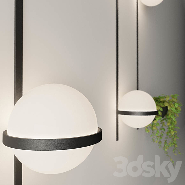 VIBIA Wall lamp Palma 3ds Max - thumbnail 2