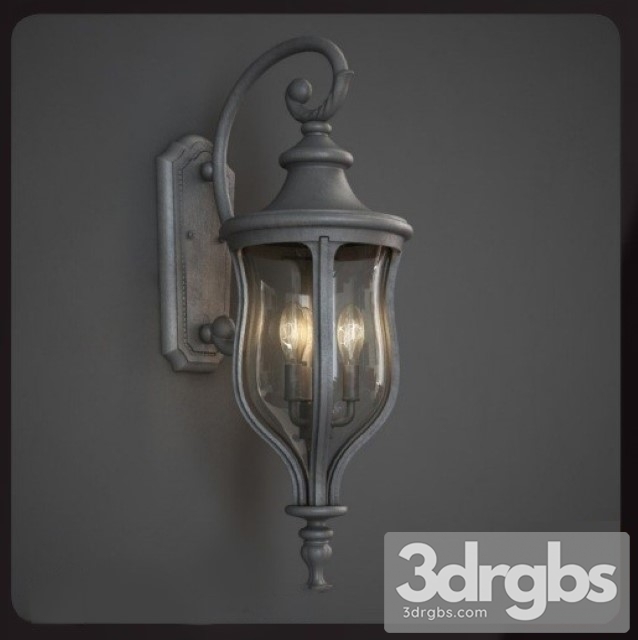 Vintage Outdoor Iron Wall Lantern 3dsmax Download - thumbnail 1