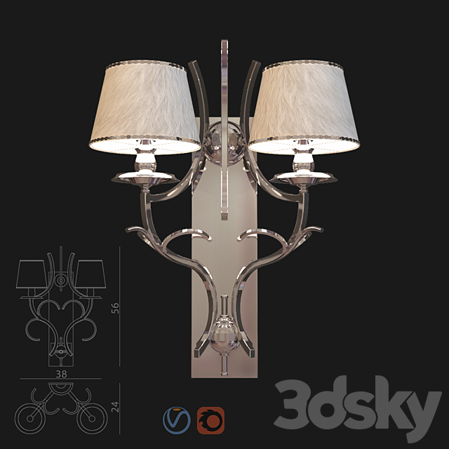 Visionnaire sconce thalita 3ds Max - thumbnail 1