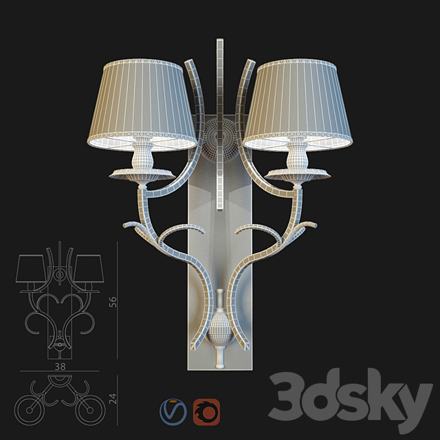 Visionnaire sconce thalita 3ds Max - thumbnail 2