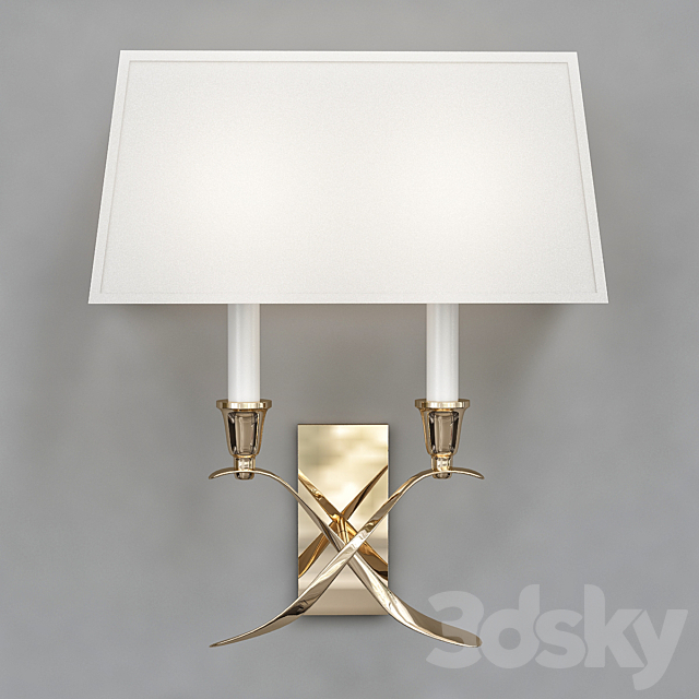 Visual Comfort Cross Bouillotte Small Polished-Nickel Sconce 3DSMax File - thumbnail 1