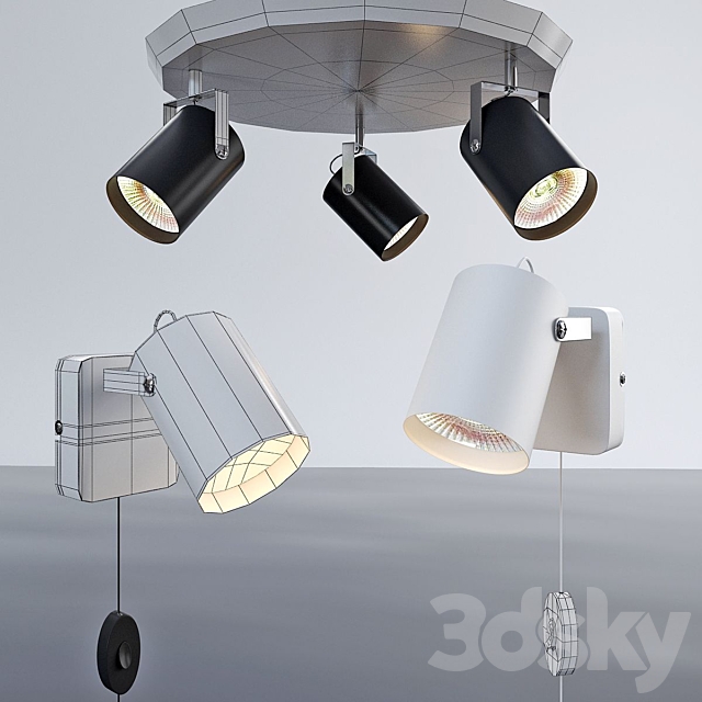 Wall and ceiling light from MARKSLÖJD. Sweden. model KEY. 3DSMax File - thumbnail 2