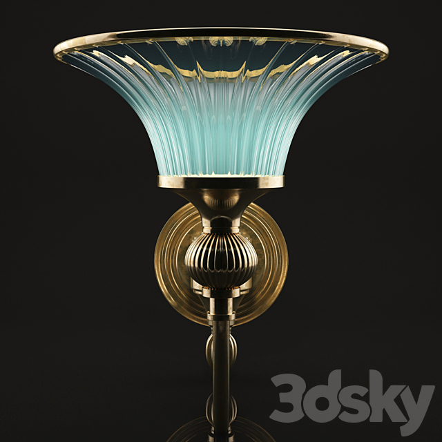 wall brass lamp 3DS Max Model - thumbnail 2