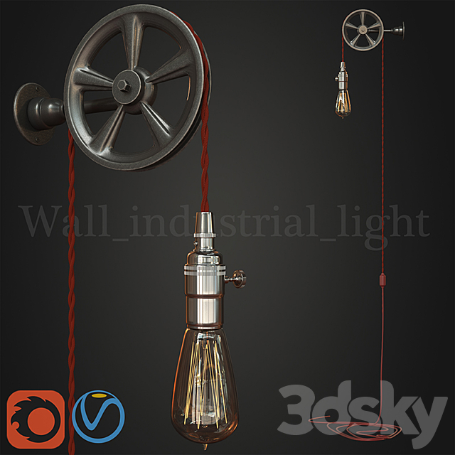 Wall industrial light 3DSMax File - thumbnail 1