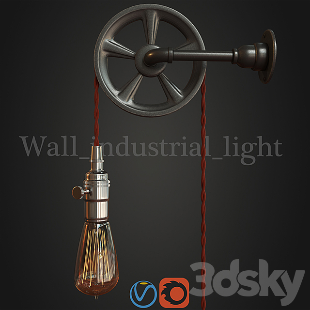 Wall industrial light 3DSMax File - thumbnail 2