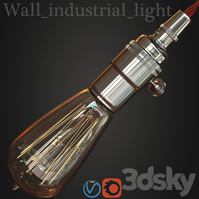 Wall industrial light 3DSMax File - thumbnail 3