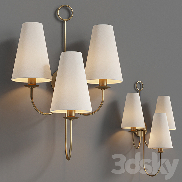 Wall lamp Arteriors Home Toya Sconce 3ds Max - thumbnail 1