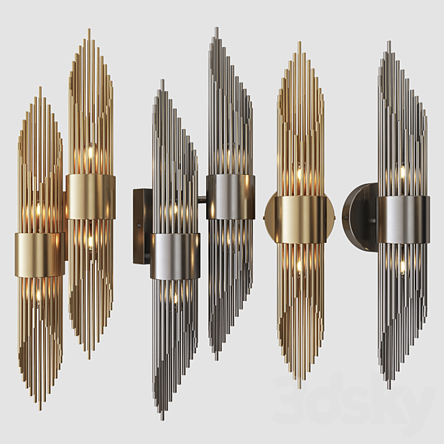 Wall lamp Delight Collection W68069-4 _ 2 antique brass 3DS Max Model - thumbnail 1