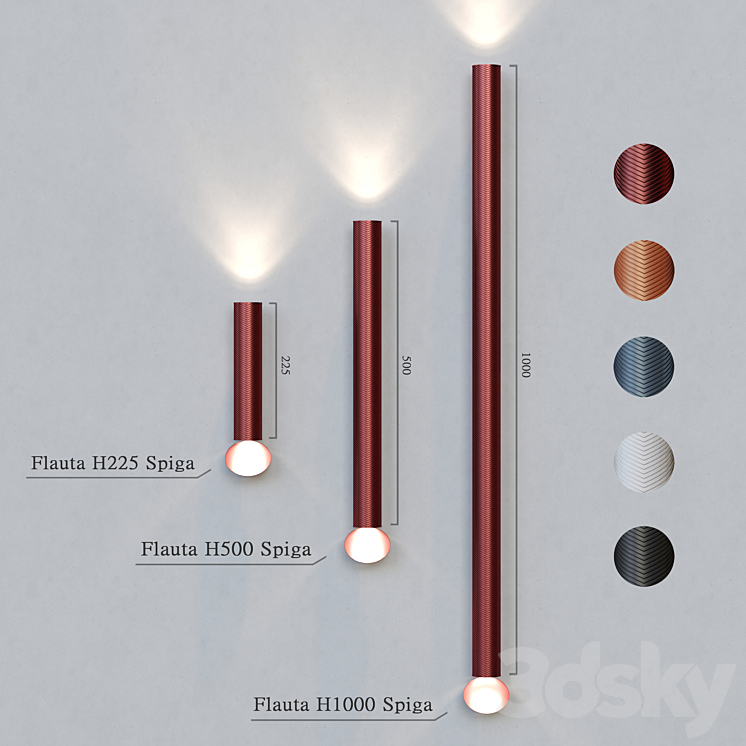 Wall lamp FLAUTA SPIGA INDOOR 3DS Max - thumbnail 2