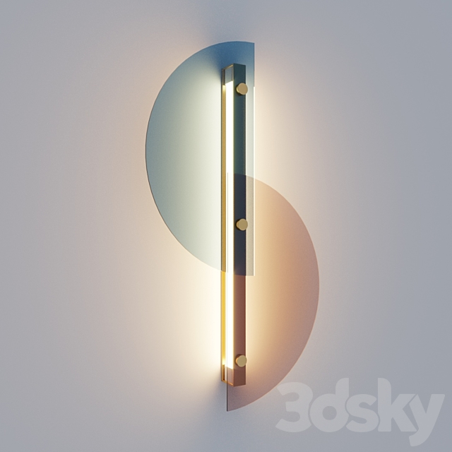 Wall lamp Half 3ds Max - thumbnail 1