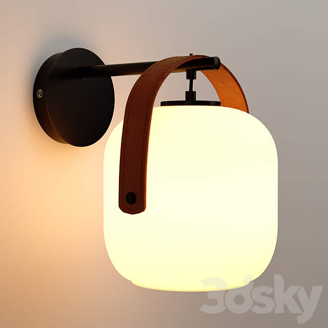 Wall lamp in metal and frosted glass. Kasito 3DSMax File - thumbnail 3