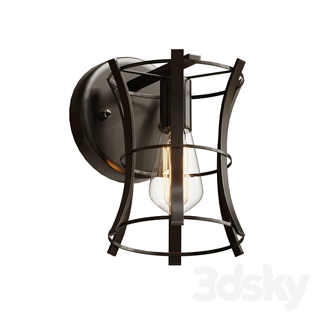 Wall lamp loft medieval torch wall 3ds Max - thumbnail 3