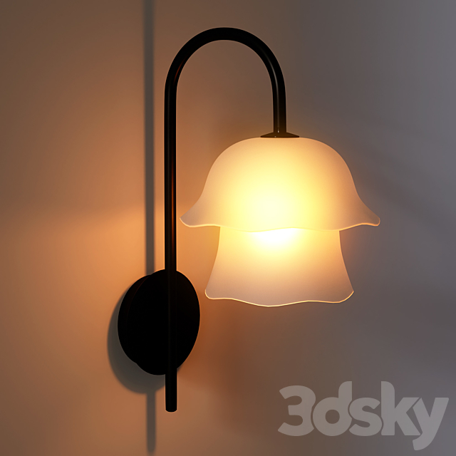 Wall lamp made of metal and glass. sandblasted. Linza 3DSMax File - thumbnail 3