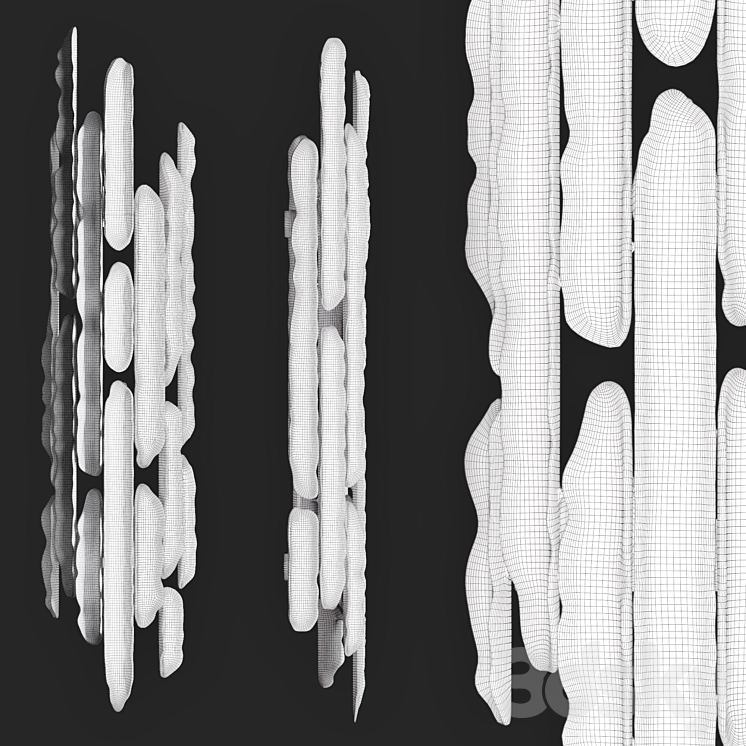 Wall lamp made of metal plates ENIGMA Vetvi store 3DS Max - thumbnail 2