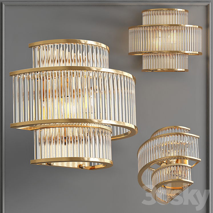 Wall lamp Mancini Bronze 3DS Max - thumbnail 1