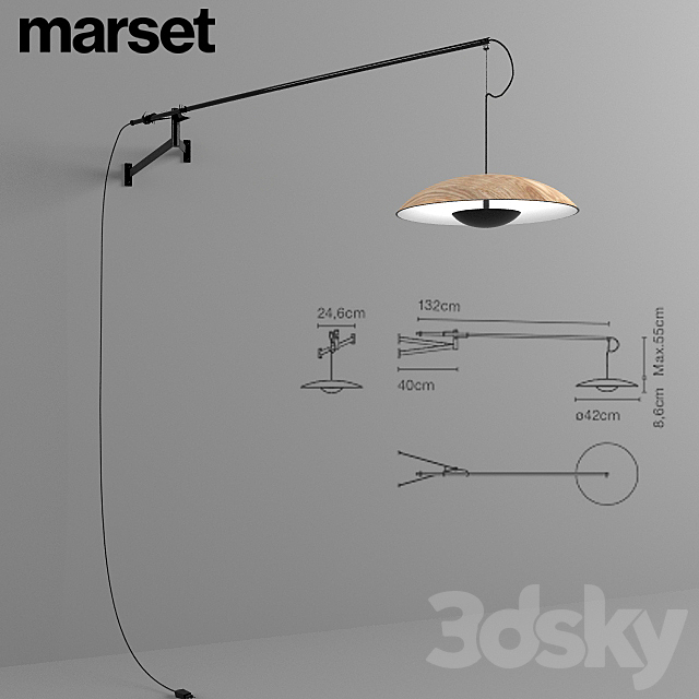 Wall lamp Marset Ginger A XL 42 3DSMax File - thumbnail 1