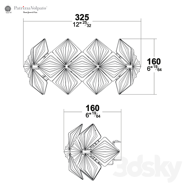 Wall lamp Patrizia Volpato Prisma 820 app30 3DS Max Model - thumbnail 4