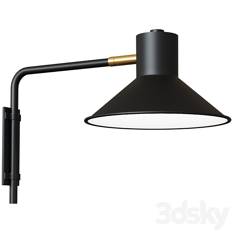 Wall lamp Plass black small 3DS Max - thumbnail 1