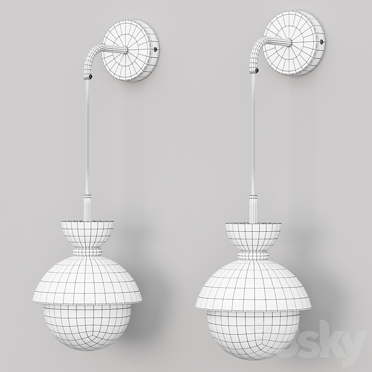 Wall lamp POMPON WALL Lampatron 3DS Max Model - thumbnail 2