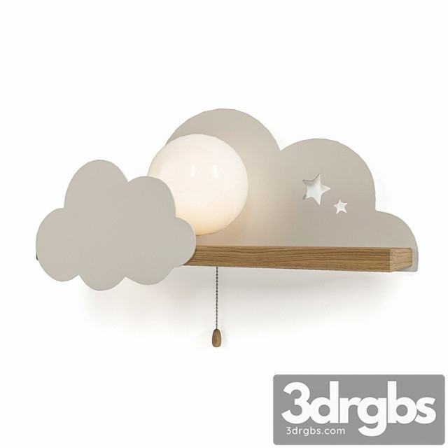 Wall lamp with shelf white cloud wall lamp white cloud - thumbnail 1